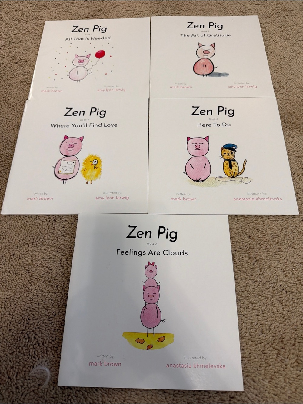Zen Pig Children's Mindfulness Book Lot (5 Books) - Great Condition